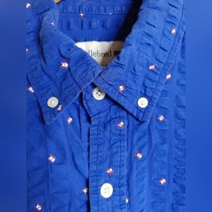 Saddlebred Cotton Button Down Large Nautical Casual Preppy Money Festival Beach